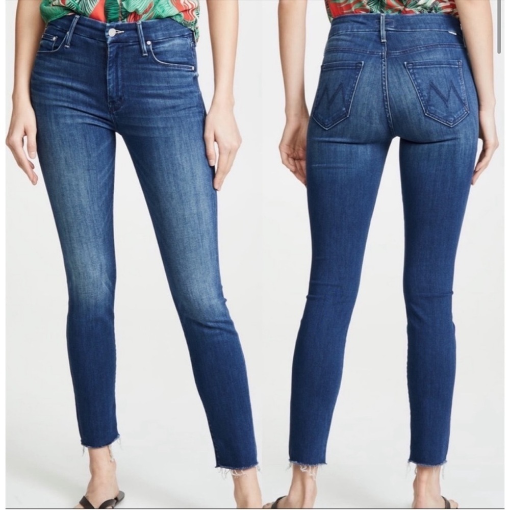 MOTHER The Looker Ankle Fray Skinny Jeans w2.